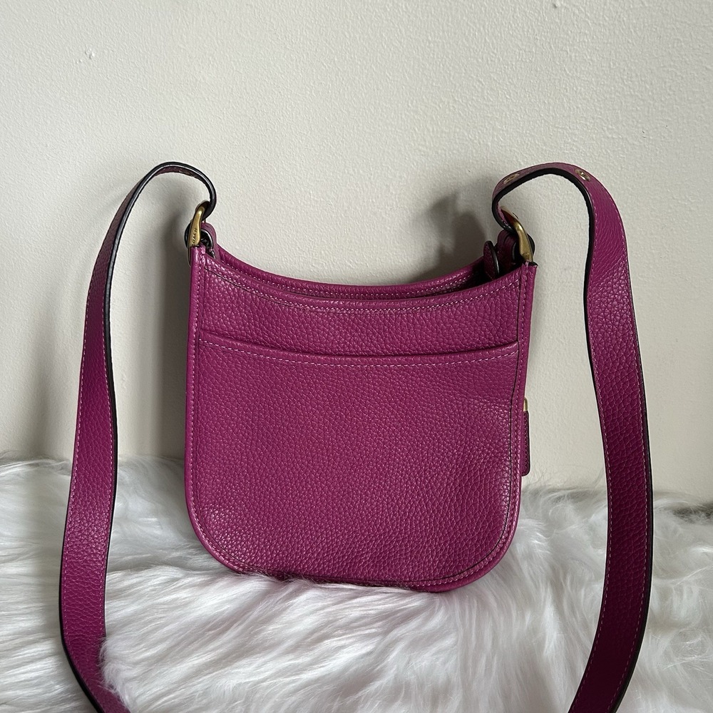 Coach Emery‎ Crossbody 21 Hibiscus Pink Pebbled Leather Bag Excellent